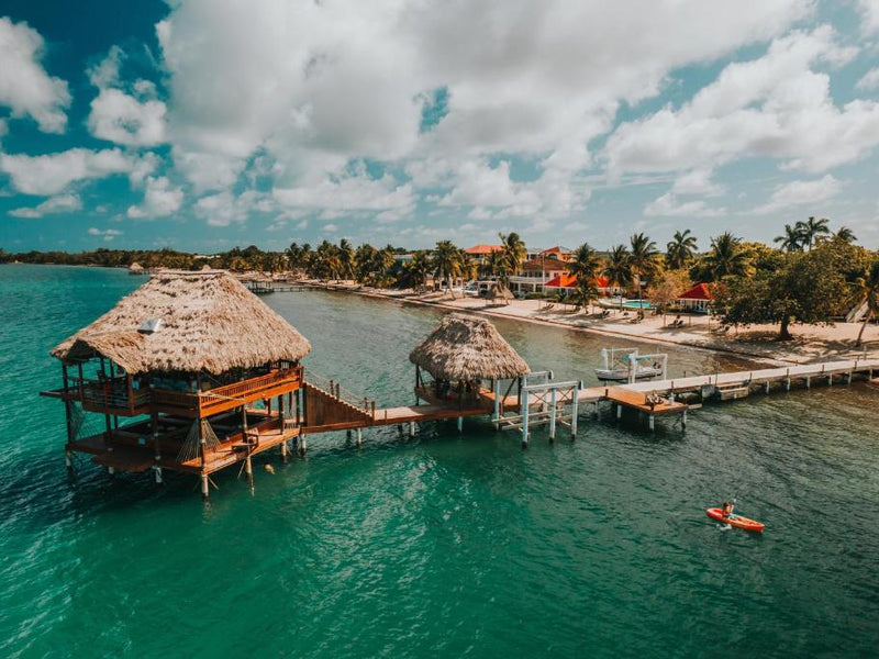 Belize Jaguar Reef aerial ocean