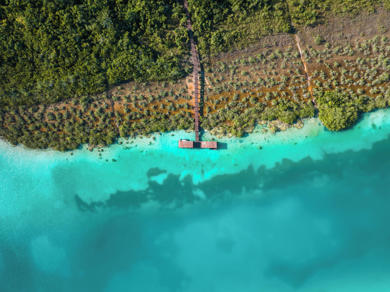 Boca de Agua Bacalar Lagoon Mexico aerial