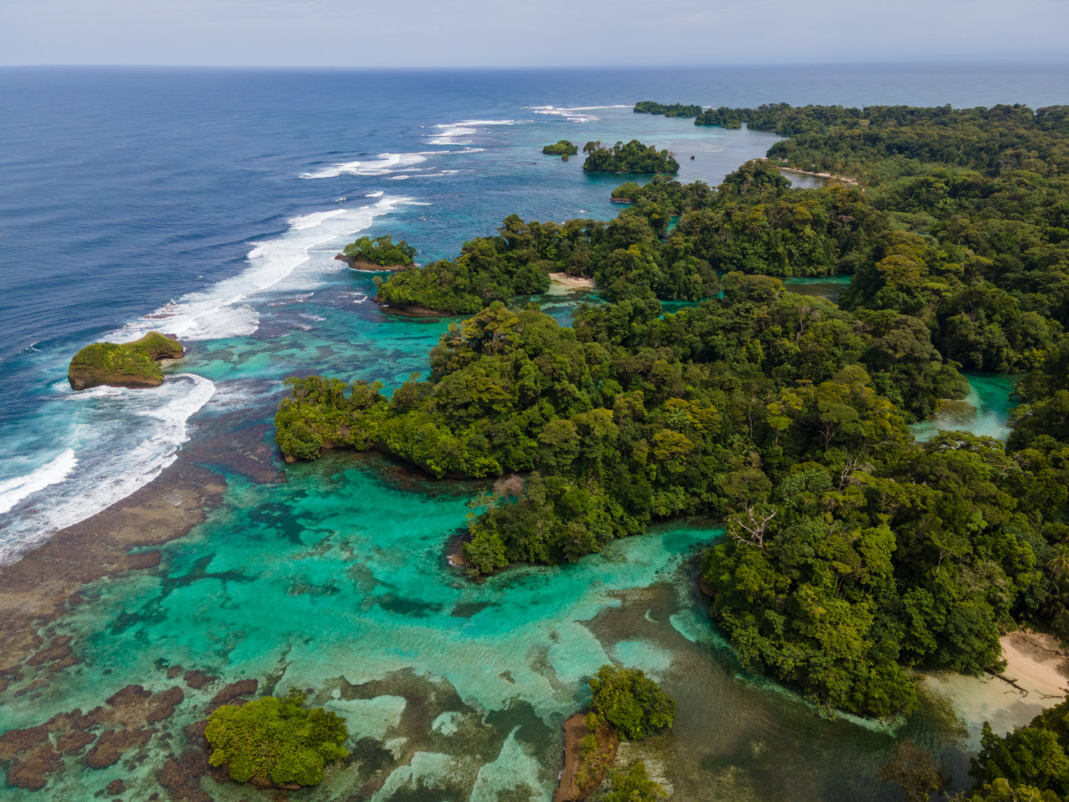 Bocas del Toro turquoise water aerial view
