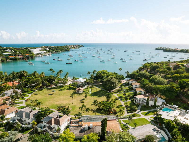 Grenada Caribbean Calabash aerial facing sea