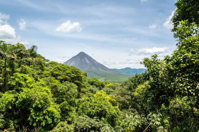 Costa Rica Arenal volcano blue sky view