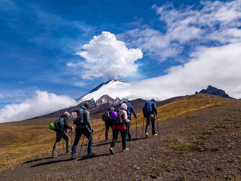 Ecuador Cotopaxi hikers