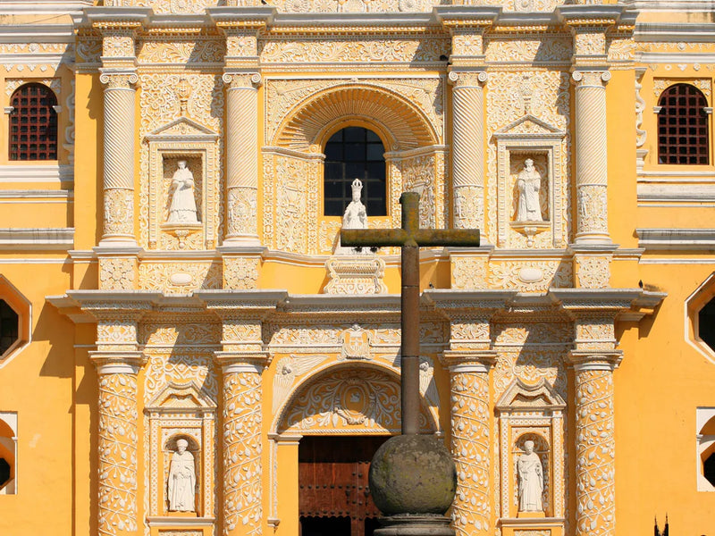 Guatemala Antigua yellow church