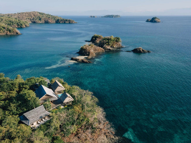 Islas Secas casitas aerial Panama