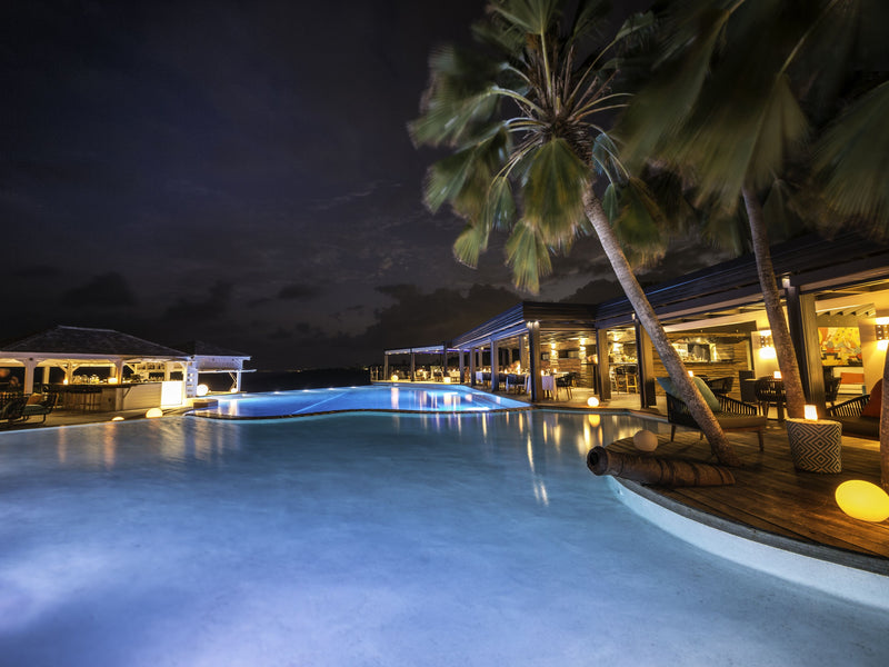 La Toubana Guadeloupe pool at night