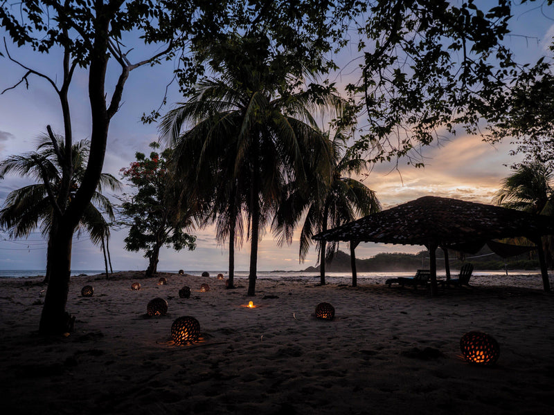 Morgans Rock Ecolodge Nicaragua beach after dark