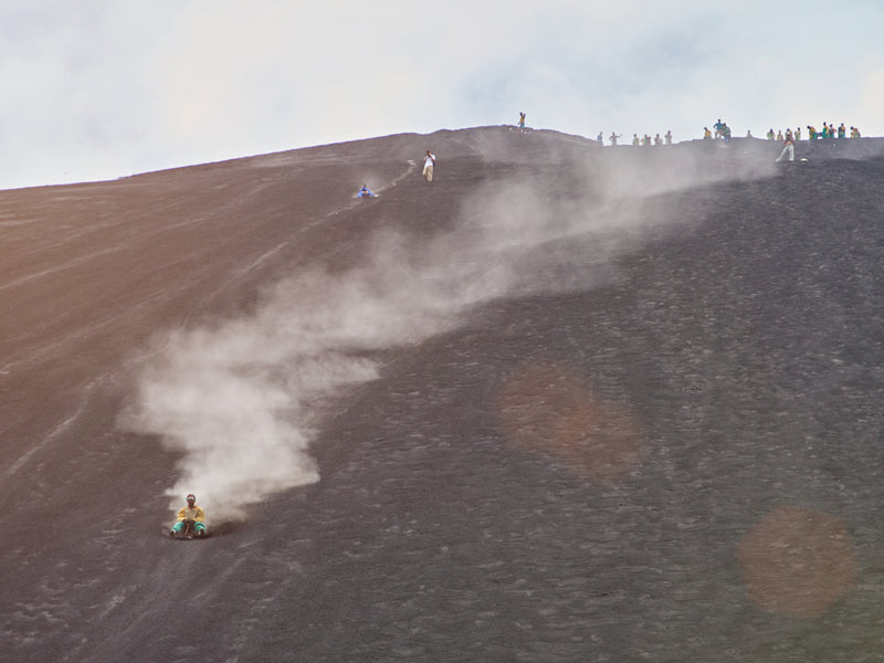 Nicaragua Leon Cerro Negro volcano boarding dust