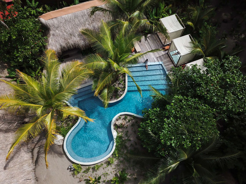 Panama Isla Palenque pool aerial