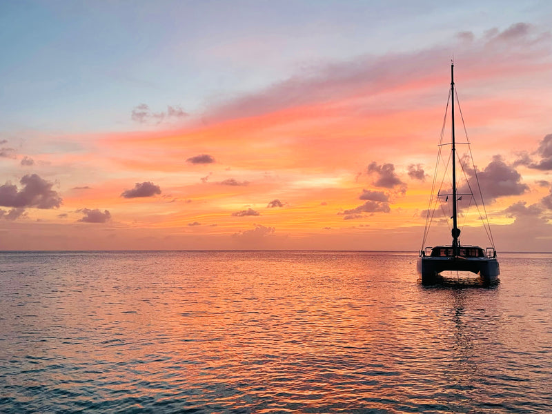 Grenadines sunset on the water