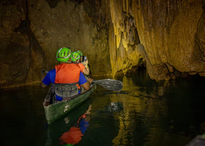 Belize Barton Creek canoe interior