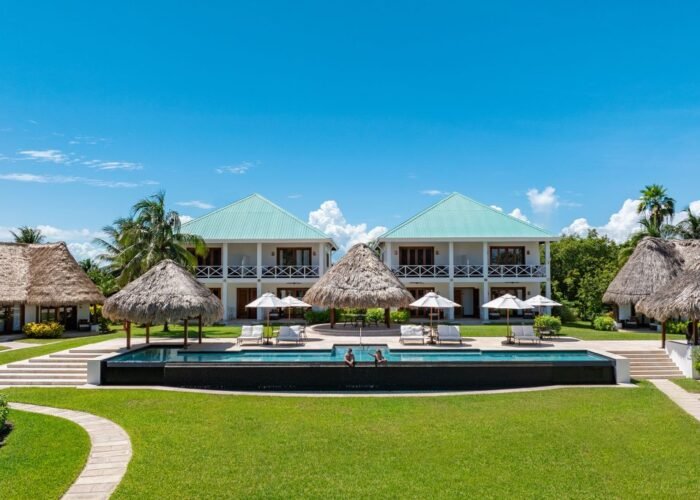 Belize Victoria House pool Ambergris Caye San Pedro blue skies