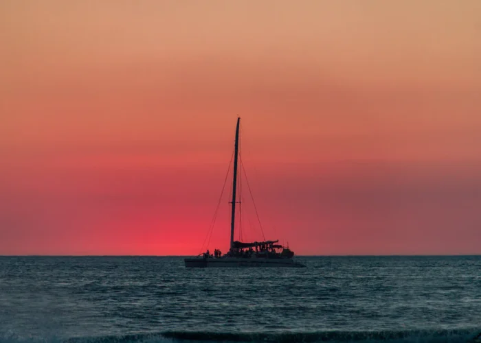 Costa Rica catamaran sunset