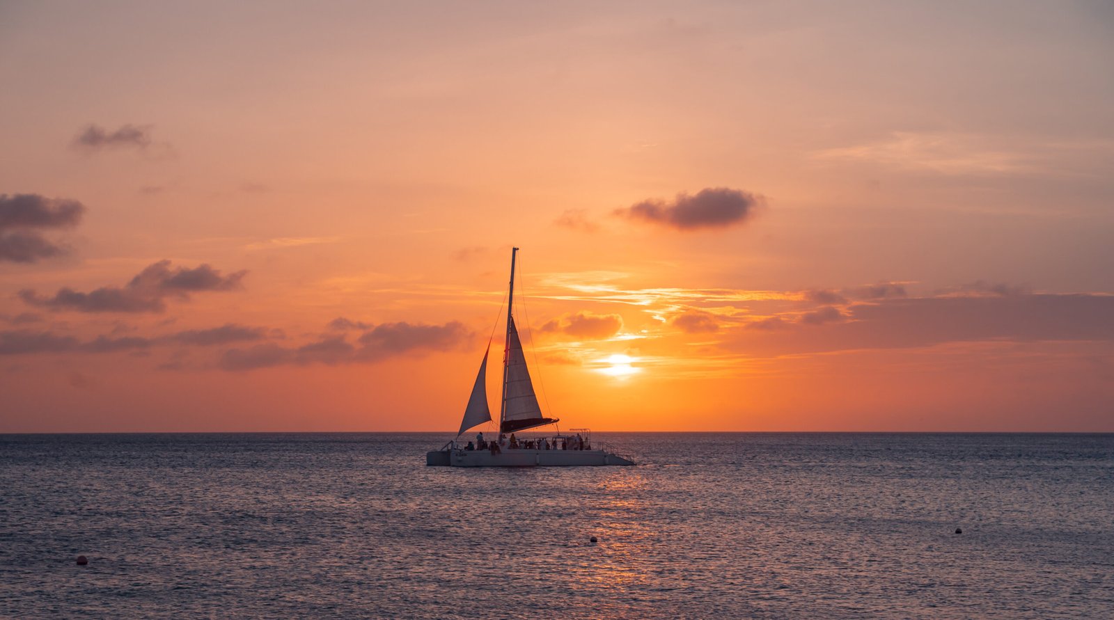 Sunset catamaran sail