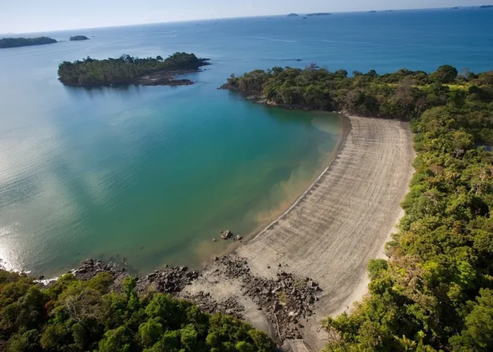 Panama Isla Palenque beach aerial