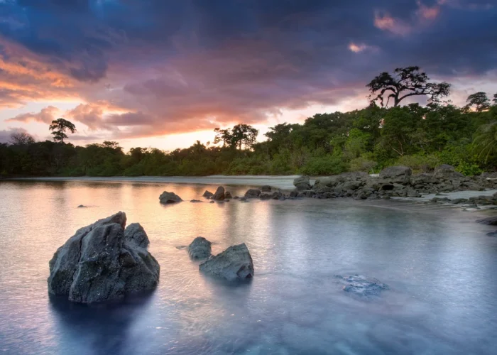 Panama Isla Palenque beach sunset
