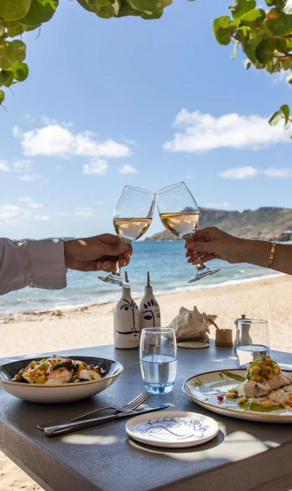 St Barts Toiny champagne toast