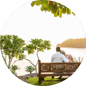 Las Catalinas couple circle wedding overlooking the ocean Costa Rica
