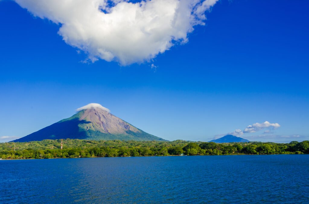Island Ometepe with volcano in Lake Nicaragua